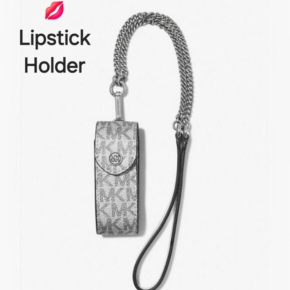 Michael Kors SILVER Bag, Earbuds Keyring, Lipstick Lanyard Necklace BUNDLE NWT! - Picture 10 of 15